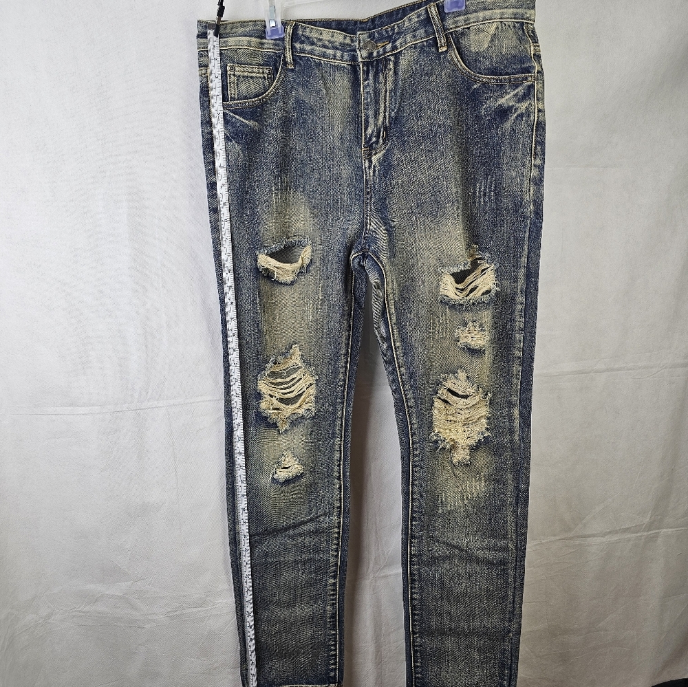 OLLLO Mens ripped jeans slim fit NTW